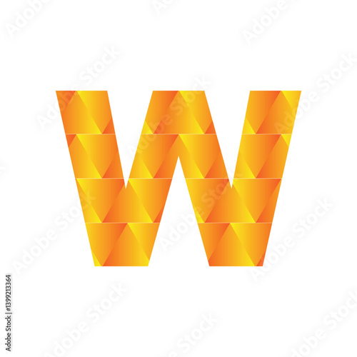 W letter 3d vector illustration logo design. 3d background design.