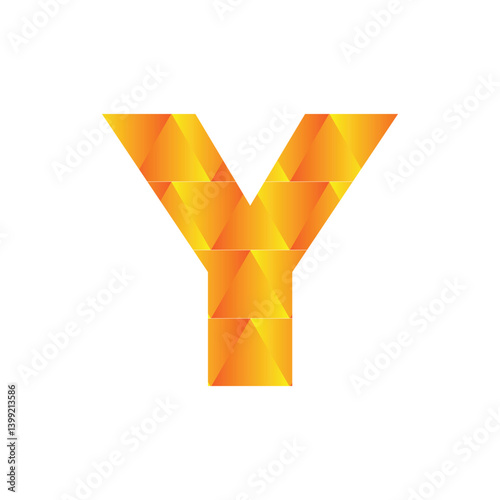 Y letter 3d vector illustration logo design. 3d background design.