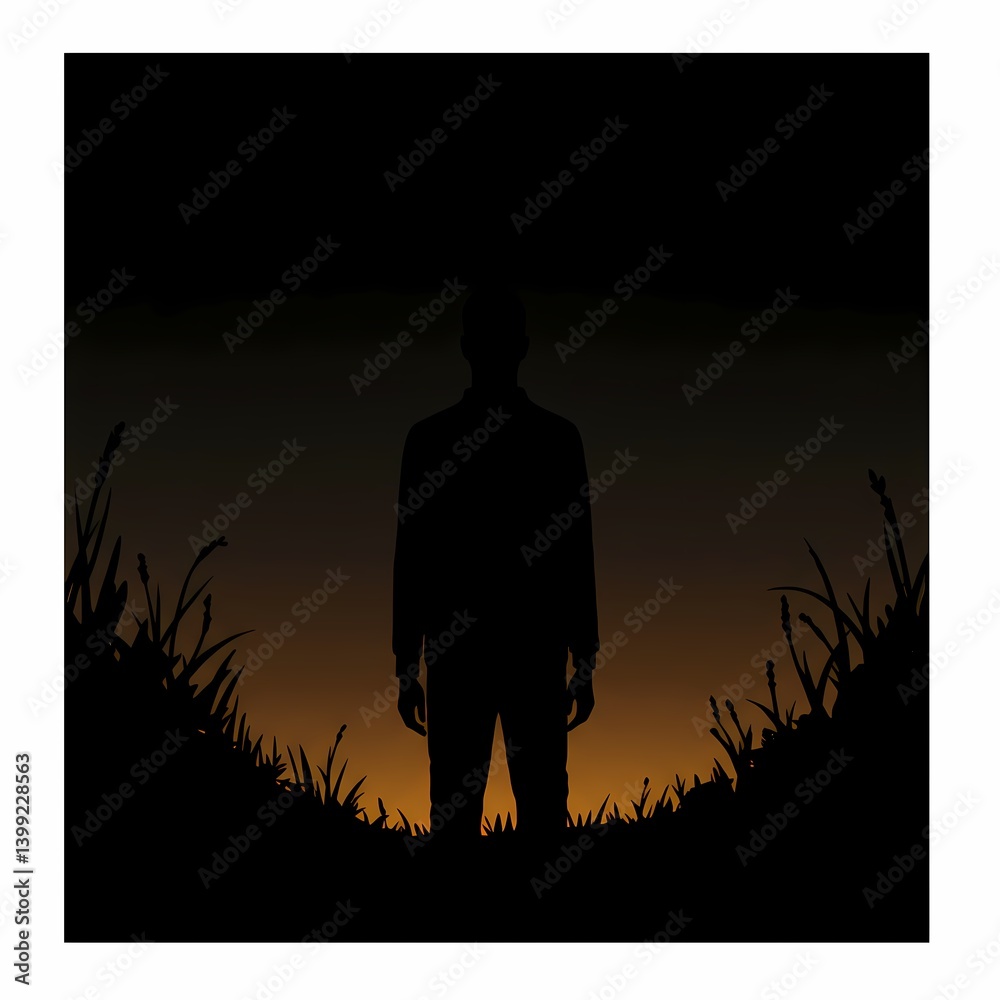 Fototapeta premium silhouette of a man with a gun