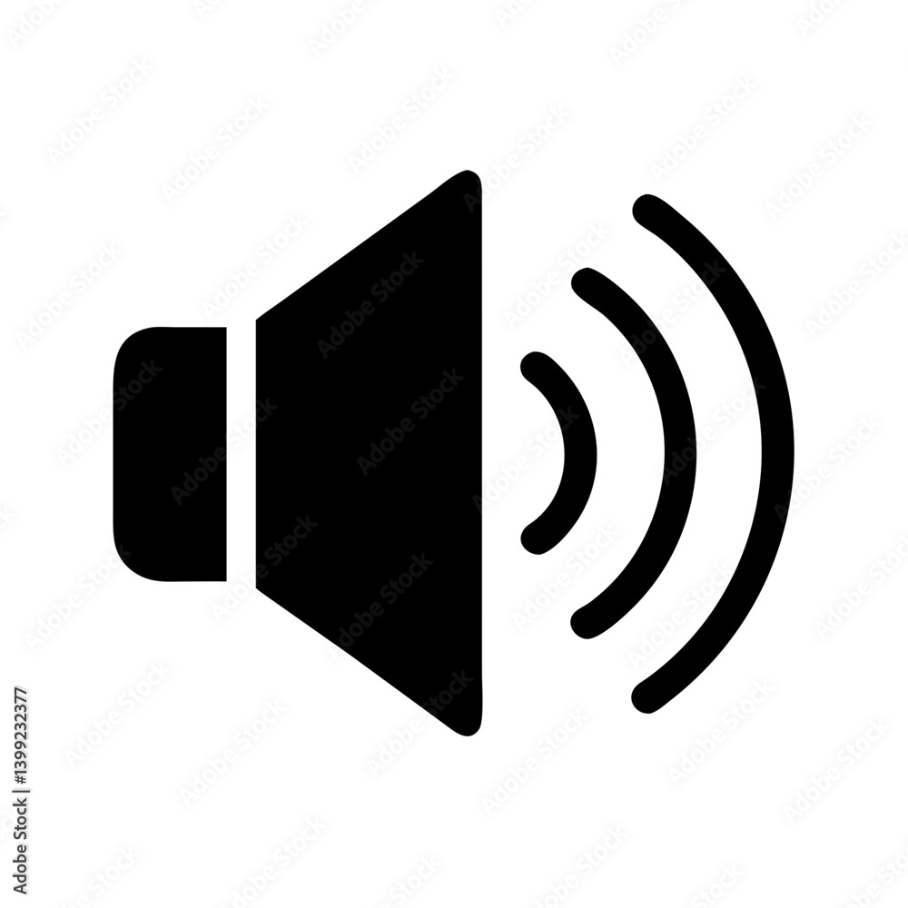Audio Speaker with Sound Vibration Icon Design Audio Speaker with Sound Vibration Icon Design