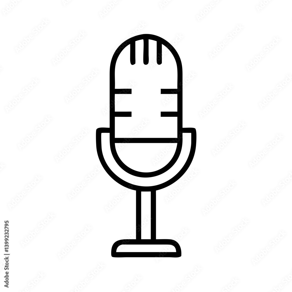 Microphone with Vertical Stand Icon Design