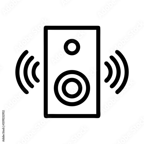 Speaker Box with Sound Waves Icon Design