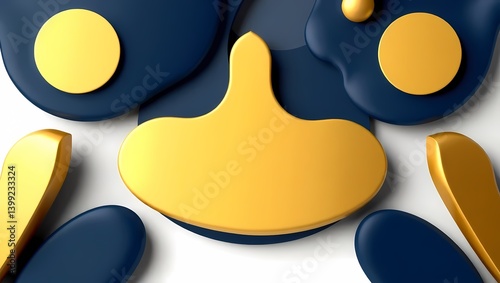 3D Abstract Background with Dynamic Shapes and Shadows