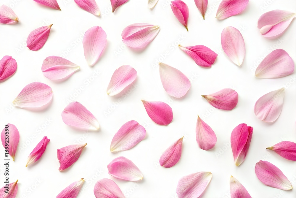 Pink Lotus Petals on White Background