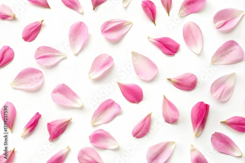 Obraz na płótnie Pink Lotus Petals on White Background w salonie