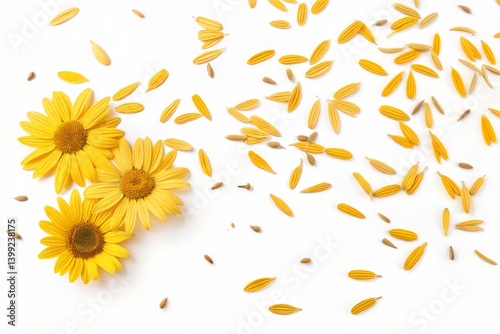 Obraz na płótnie Yellow Flowers and Seeds w salonie