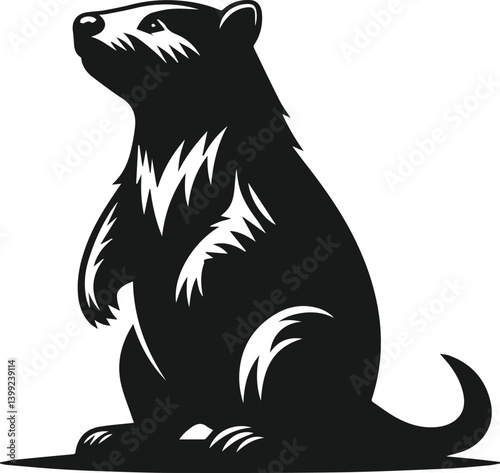 Vector silhouette of a wombat