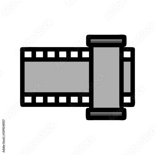 Film Roll with Perforated Edges Icon Design