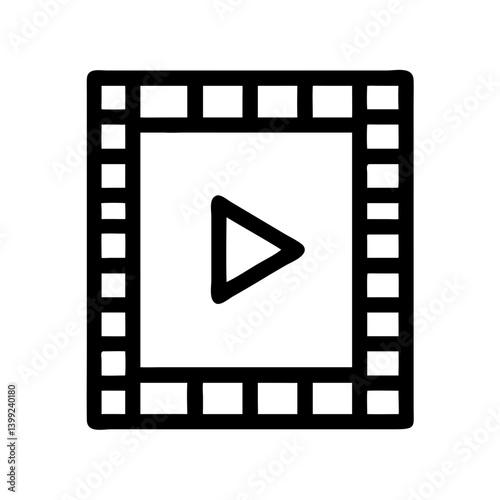 Film Strip with Play Button Icon Design