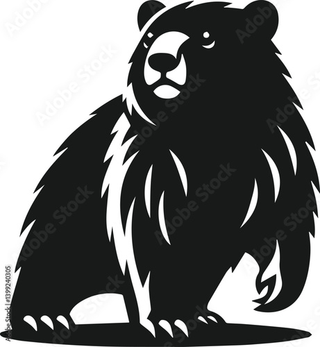 Vector silhouette of a wombat