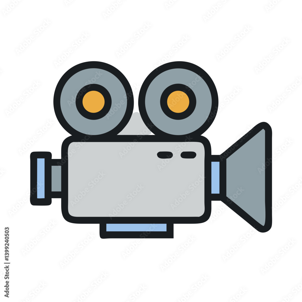 Fototapeta premium Video Camera with Dual Lenses Icon Design