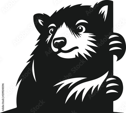 Vector silhouette of a wombat