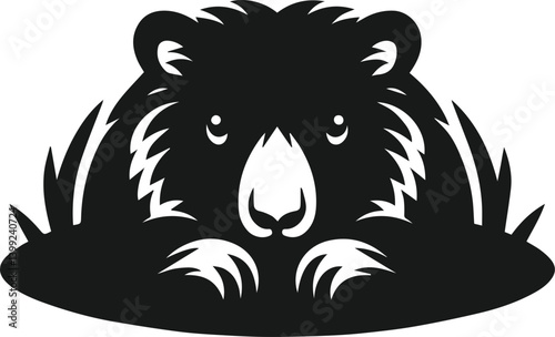 Vector silhouette of a wombat