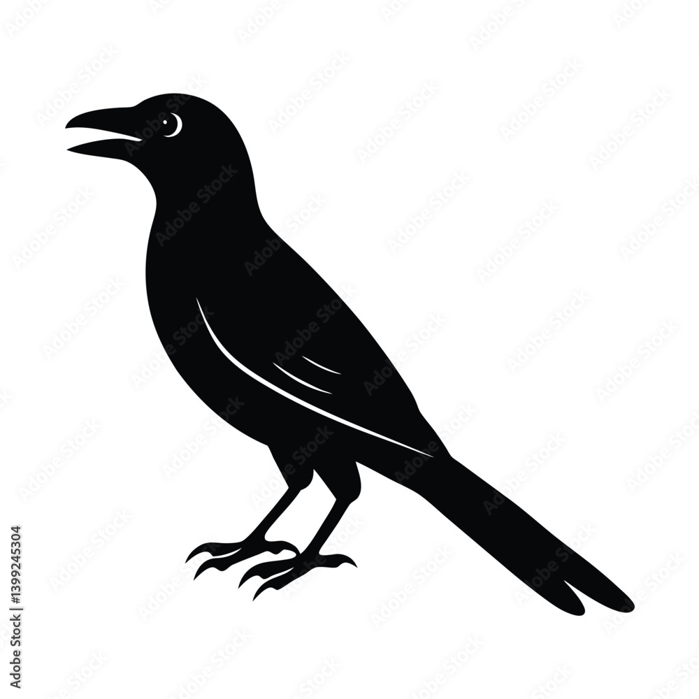 Obraz premium Indian Roller Silhouette Vector | Black and White Indian Roller Bird Illustration