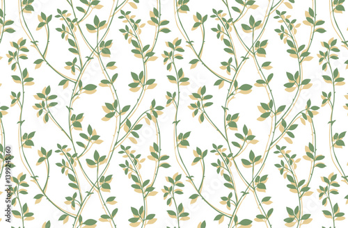 Silhouette Leaf Pattern, Green Shado