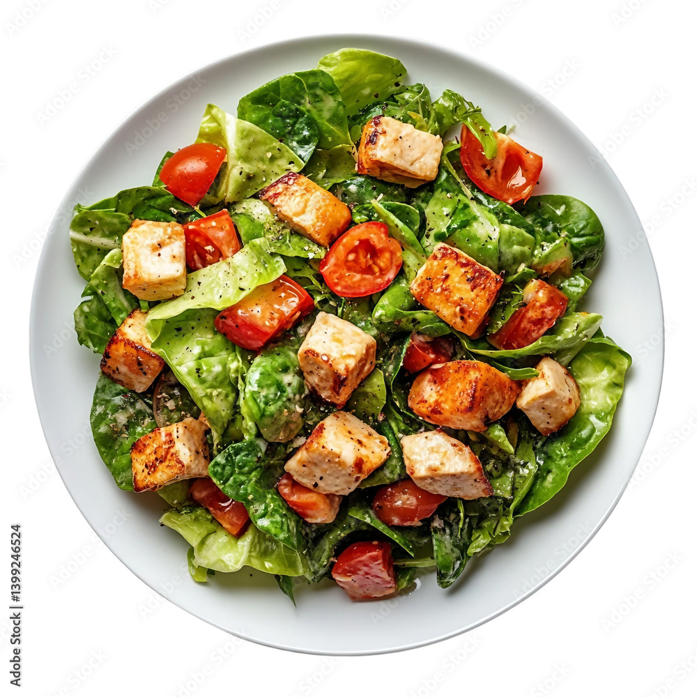 salad in plate isolated on white background. salad in plate isolated on white background.