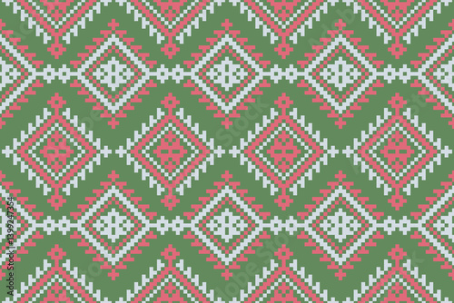 Pixel art pattern seamless for Fabric geometric ethnic pattern seamless,Pixel pattern art wallpaper Background, Design for fabric, curtain, carpet ,geometry seamless pattern art illustration