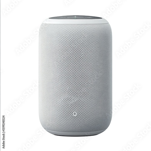 Gray cylinder smart speaker