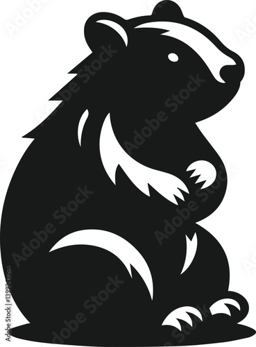 Vector silhouette of a wombat