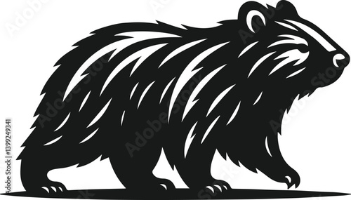 Vector silhouette of a wombat