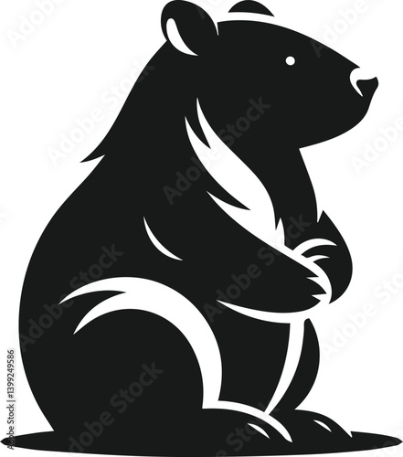 Vector silhouette of a wombat