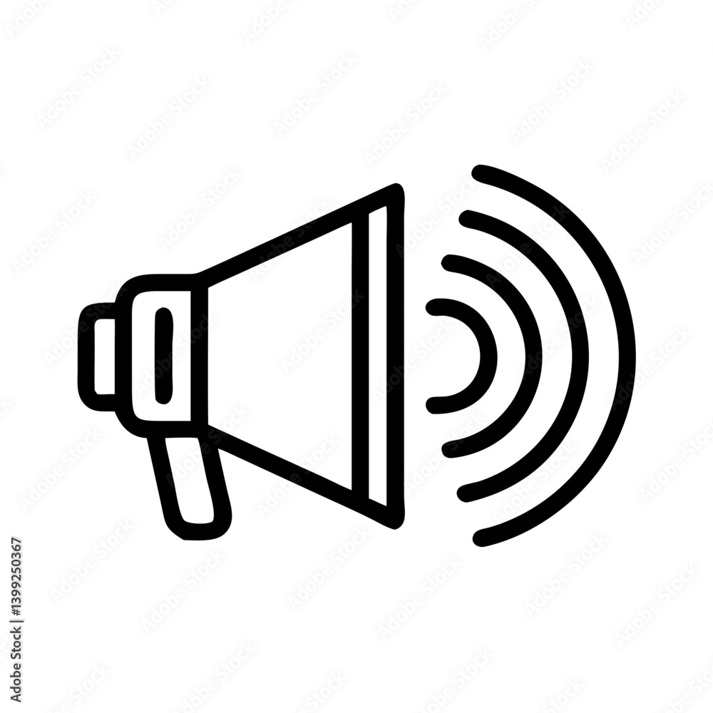 Loudspeaker with Sound Waves Icon Design