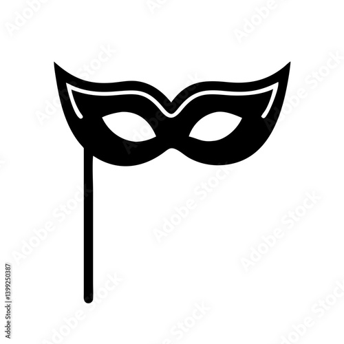 Masquerade Mask on Stick Icon Design