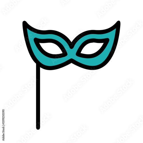 Masquerade Mask on Stick Icon Design