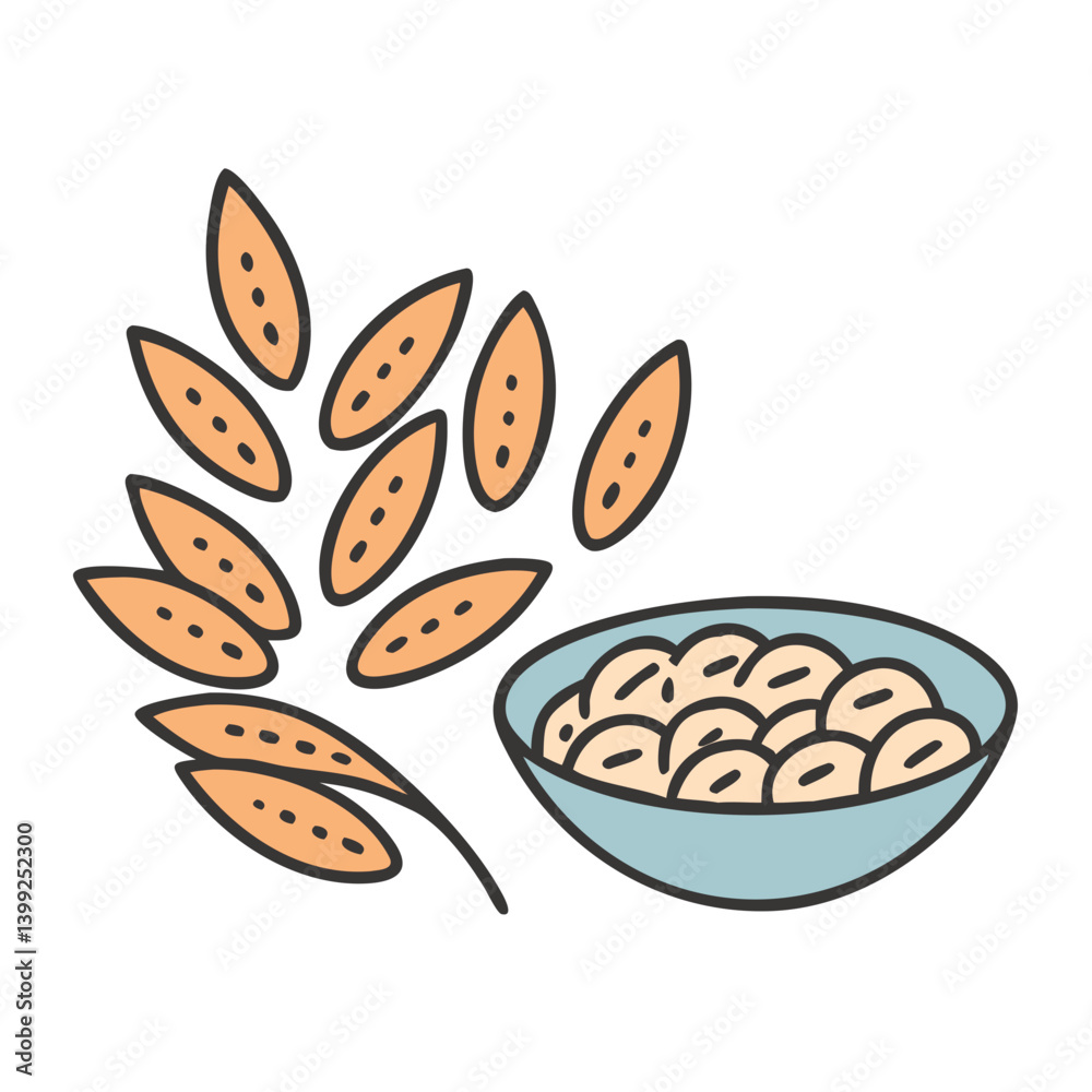 oats icon, oats vector illustration-simple illustration of oats, perfect for oats logos and icons oats icon, oats vector illustration-simple illustration of oats, perfect for oats logos and icons