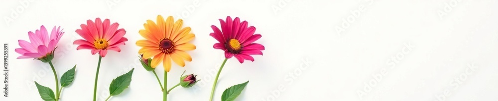 Fototapeta premium A single flower blooms isolated from the rest, bloom, isolation
