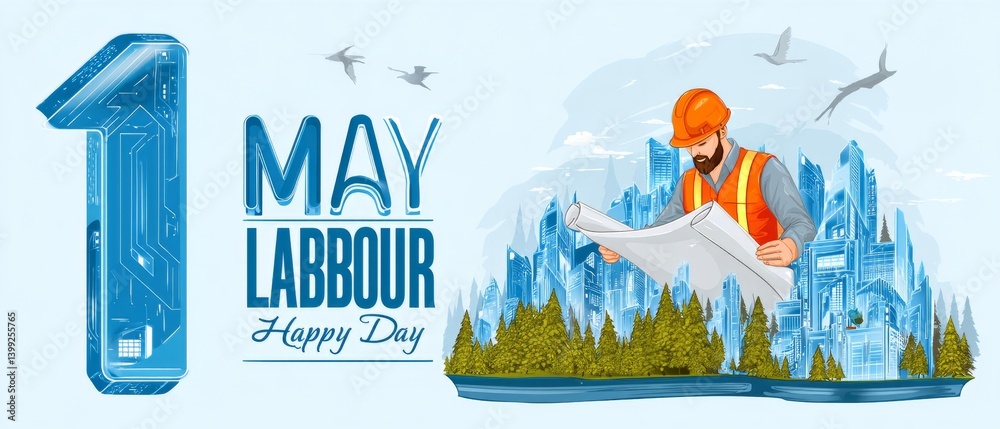 Celebrating Labour Day: A Dedicated Worker in a Hard Hat Reads Important Guidelines for a Safe and Happy Workplace Environment Celebrating Labour Day: A Dedicated Worker in a Hard Hat Reads Important Guidelines for a Safe and Happy Workplace Environment