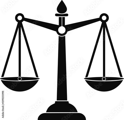 scale of justice silhouette vector illustration