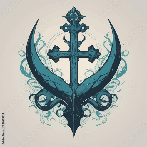 evil cross icon design