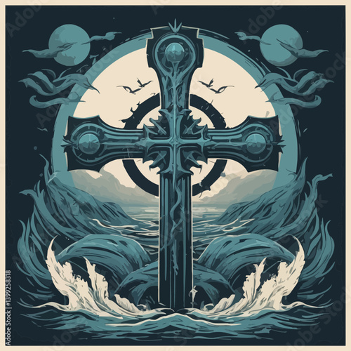 occult themed cross