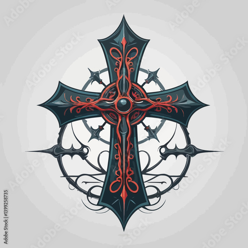 occult grunge cross art