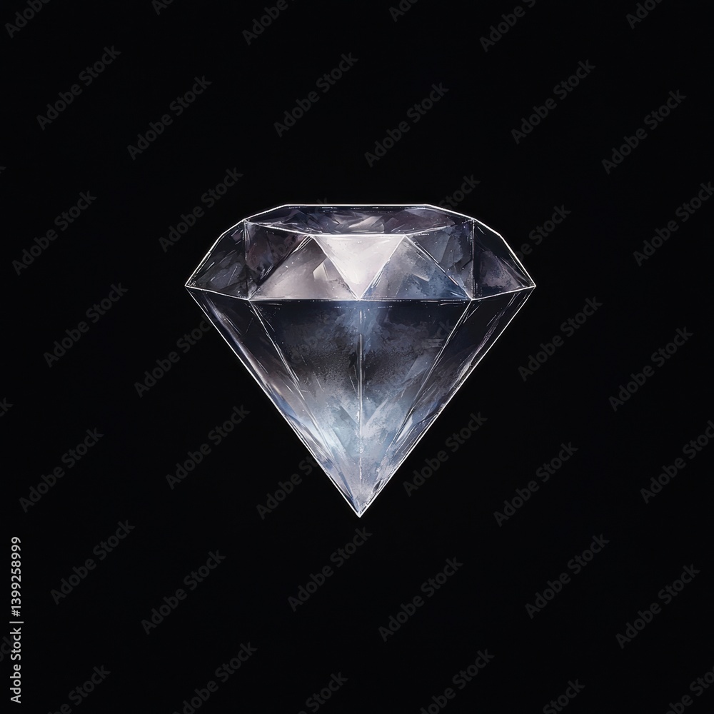 A sparkling diamond in the shape of a gem, set against a black background, highlighting its clarity and brilliance. A sparkling diamond in the shape of a gem, set against a black background, highlighting its clarity and brilliance.