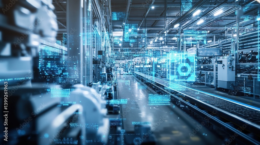 Obraz premium A fully automated warehouse optimizing product sorting and shipping.