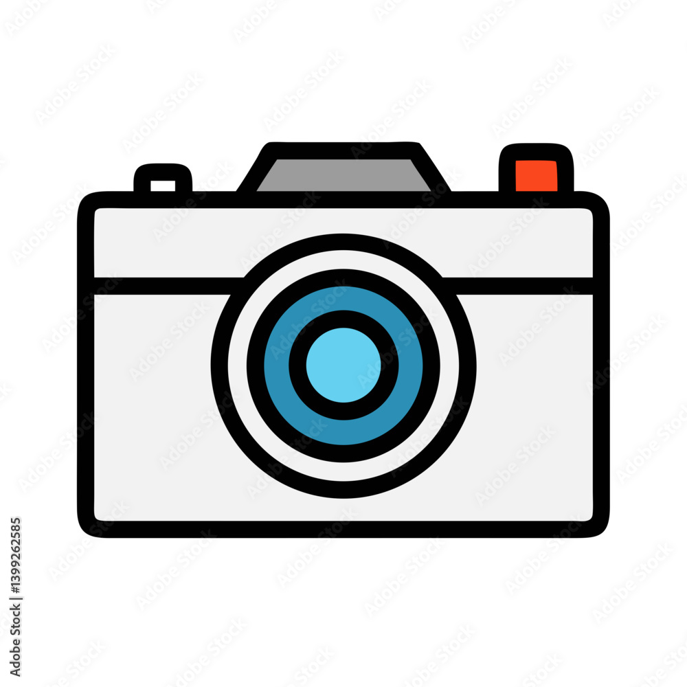 Camera Icon with Round Lens Symbol Design Camera Icon with Round Lens Symbol Design
