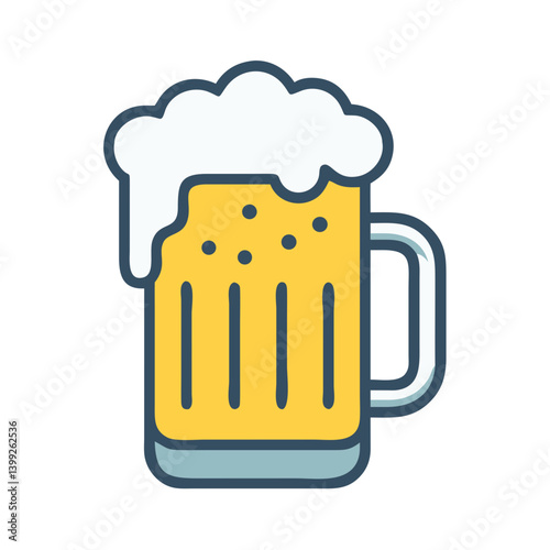 Beer Mug Filled with Foam Icon Design