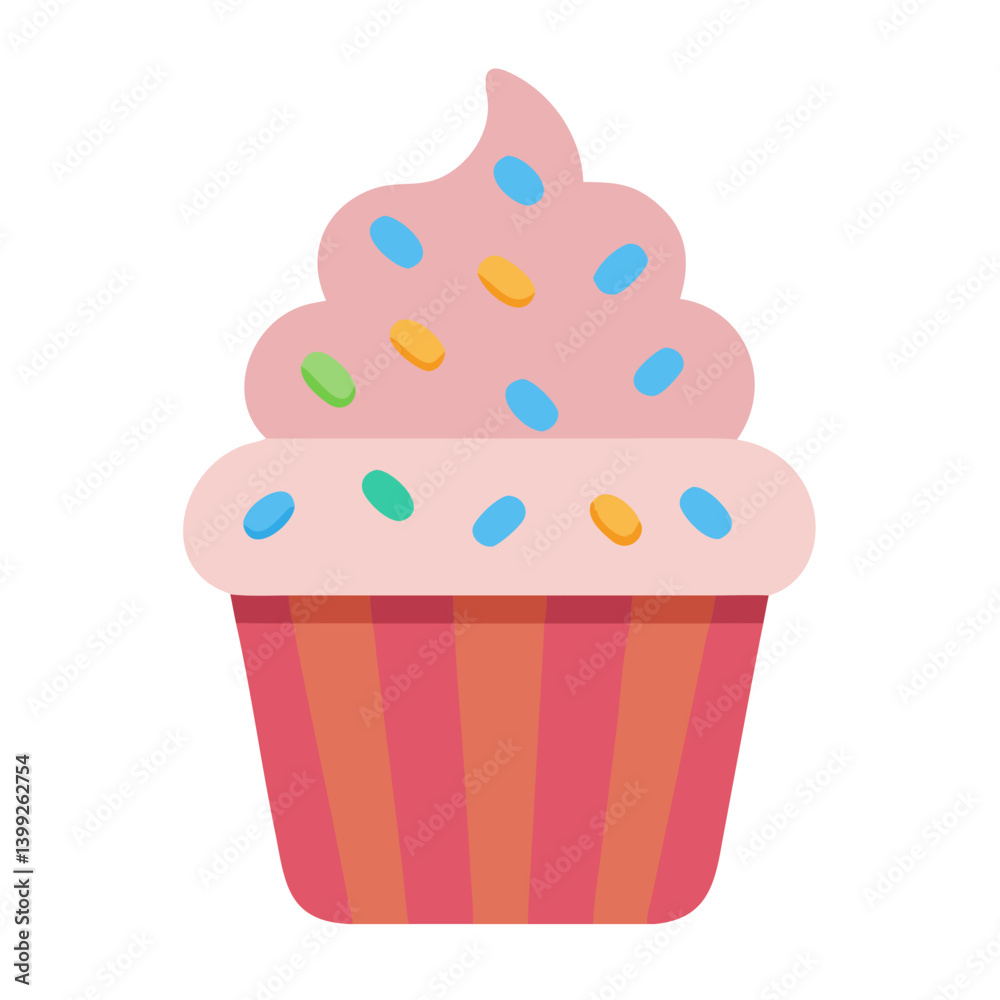 Cupcake with Decorative Sprinkles Icon Design Cupcake with Decorative Sprinkles Icon Design