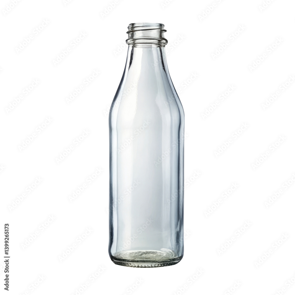 empty glass bottle isolated on transparent white background, clipping path empty glass bottle isolated on transparent white background, clipping path