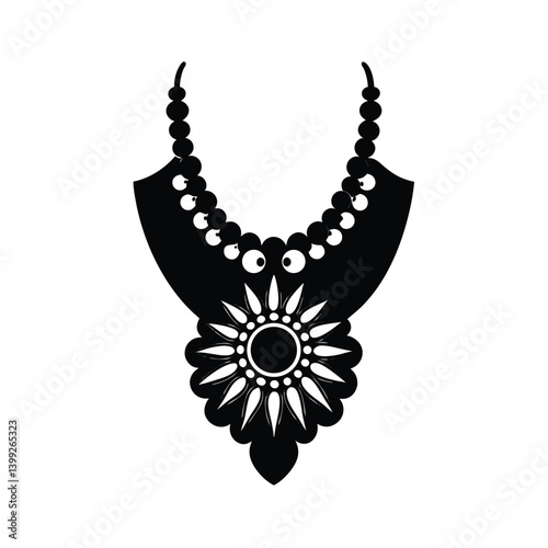 A fancy neckless black isolated on vector art illustration