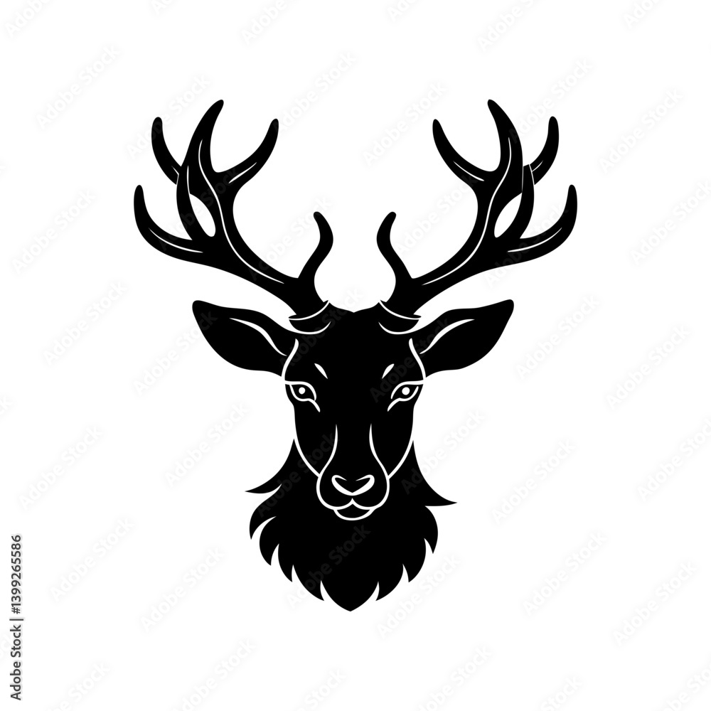 Reindeer Head Silhouette vector illustration Reindeer Head Silhouette vector illustration