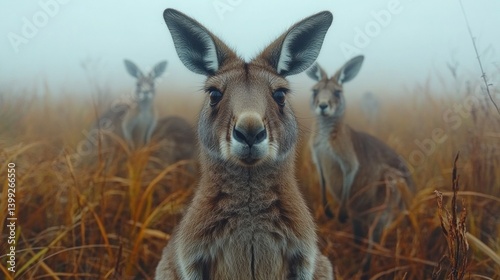 Kangaroos in the Mist: A Close Encounter in the Australian Outback
