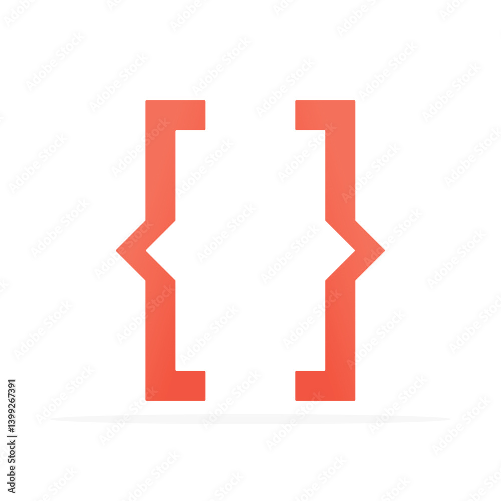 Fototapeta premium bracket icon, flat colored vector. modern and minimalist design