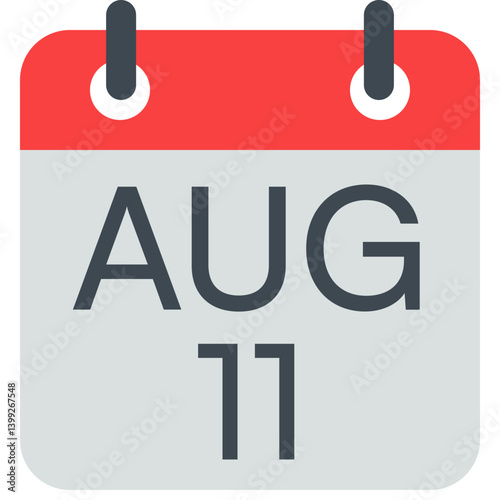 11 August Vector Calendar Icon. Isolated Vector Calendar. 