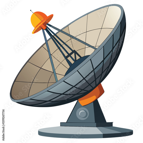 large-satellite-dish vector image on-a-white-background