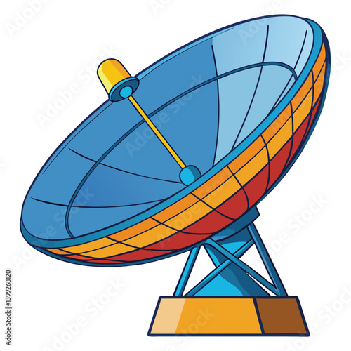 large-satellite-dish vector image on-a-white-background