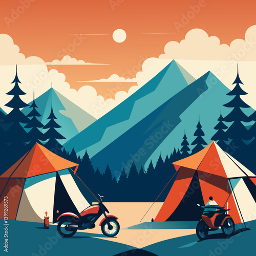 camping in the mountains