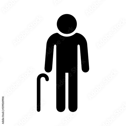 Old man glyph icon
